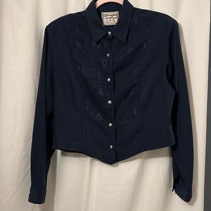 Vintage Wranglers Western wear for Women beautiful royal blue estimate fit M-L